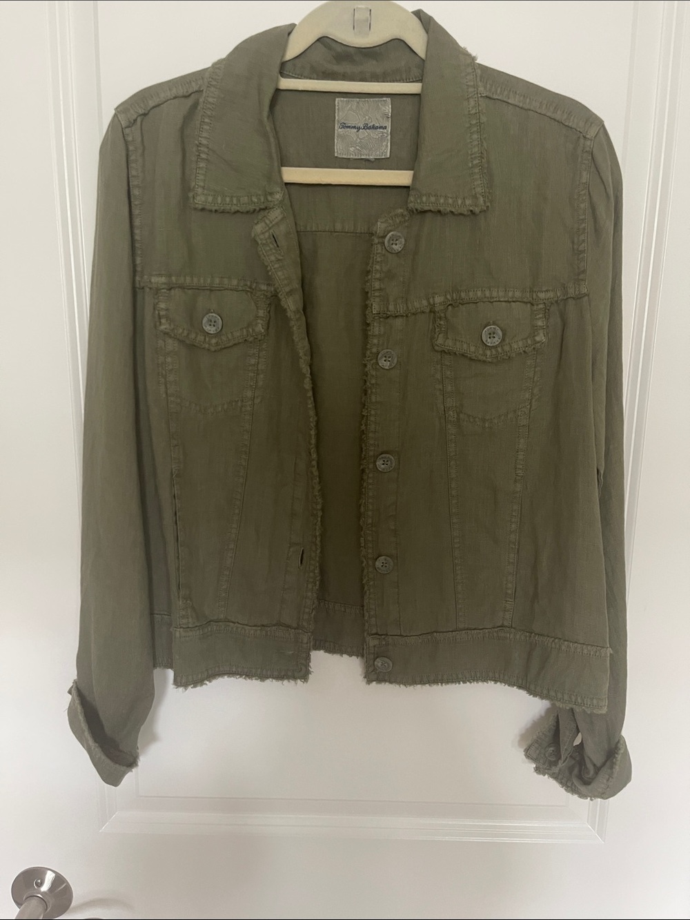 Tommy Bahama Olive Green Lightweight Jean Jacket